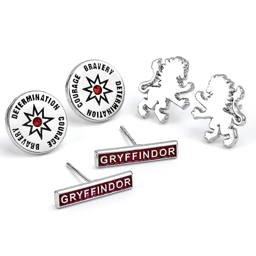 Harry Potter Silver Plated Gryffindor Stud Earring Set LKT Sport Entertainment>Movies>Harry Potter Earrings