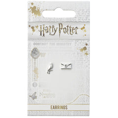 Harry Potter Silver Plated Hedwig Owl & Letter Stud Earrings LKT Sport Entertainment>Movies>Harry Potter Earrings