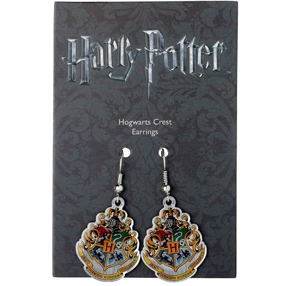Harry Potter Silver Plated Hogwarts Crest Hook Earrings LKT Sport Entertainment>Movies>Harry Potter Earrings