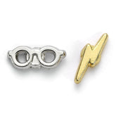 Harry Potter Silver Plated Lightning Bolt & Glasses Stud Earrings LKT Sport Silver plated stud earrings with highly detailed design Silver plated Harry Potter glasses and gold plated lightning bolt on earring studs Official licensed product Each earring a