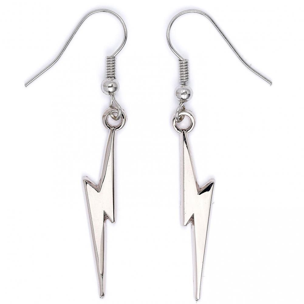 Harry Potter Silver Plated Lightning Bolt Hook Earrings LKT Sport Entertainment>Movies>Harry Potter Earrings