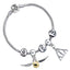 Harry Potter Silver Plated Spellbeads Bracelet LKT Sport Harry Potter Deathly Hallows and Golden Snitch charms on a silver plated charm bracelet with three spellbeadsThis bracelet includes 3 spacer beads with spells engraved around themFrom a collection o