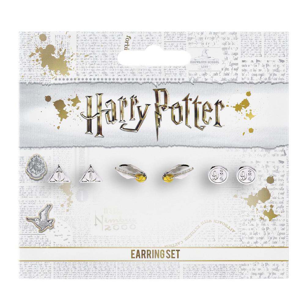 Harry Potter Silver Plated Stud Earring Set LKT Sport Entertainment>Movies>Harry Potter Earrings
