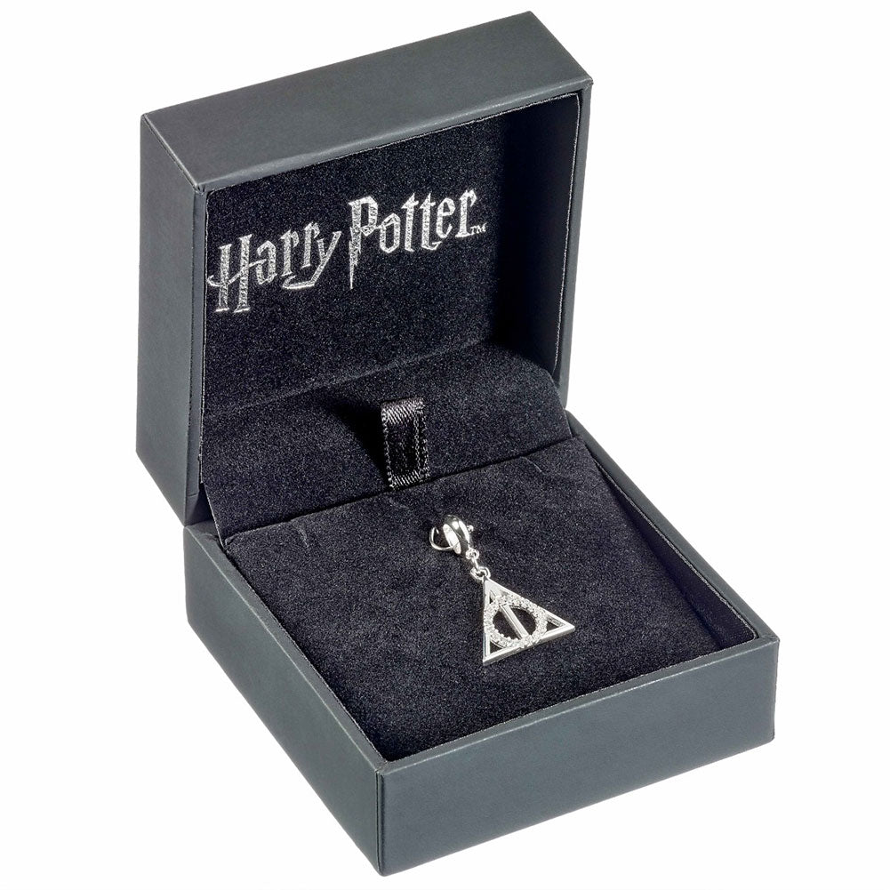 Harry Potter Sterling Silver Deathly Hallows Crystal Charm LKT Sport Entertainment>Movies>Harry Potter Charms & Pendants