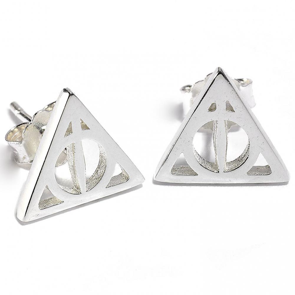 Harry Potter Sterling Silver Deathly Hallows Stud Earrings LKT Sport Entertainment>Movies>Harry Potter Earrings