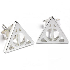Harry Potter Sterling Silver Deathly Hallows Stud Earrings LKT Sport Entertainment>Movies>Harry Potter Earrings