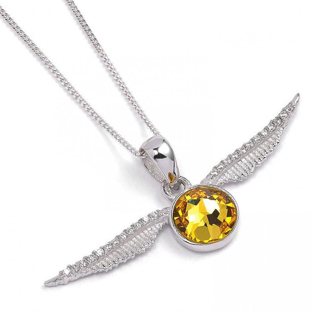 Harry Potter Sterling Silver Golden Snitch Crystal Necklace LKT Sport Entertainment>Movies>Harry Potter Necklaces