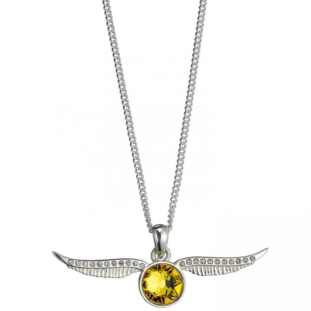 Harry Potter Sterling Silver Golden Snitch Crystal Necklace LKT Sport Entertainment>Movies>Harry Potter Necklaces