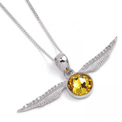 Harry Potter Sterling Silver Golden Snitch Crystal Necklace LKT Sport Entertainment>Movies>Harry Potter Necklaces