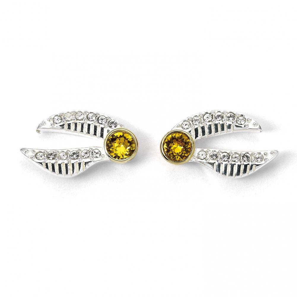 Harry Potter Sterling Silver Golden Snitch Crystal Stud Earrings LKT Sport Entertainment>Movies>Harry Potter Earrings