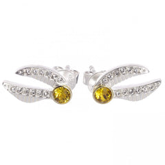 Harry Potter Sterling Silver Golden Snitch Crystal Stud Earrings LKT Sport Entertainment>Movies>Harry Potter Earrings