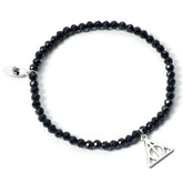 Harry Potter Stone Bracelet With Sterling Silver Deathly Hallows Charm LKT Sport Black Onyx stone bracelet with a Deathly Hallows sterling silver charmelasticated bracelet for an easy fitOfficial licensed productBracelet approx 18cm with a 5cm extender Br