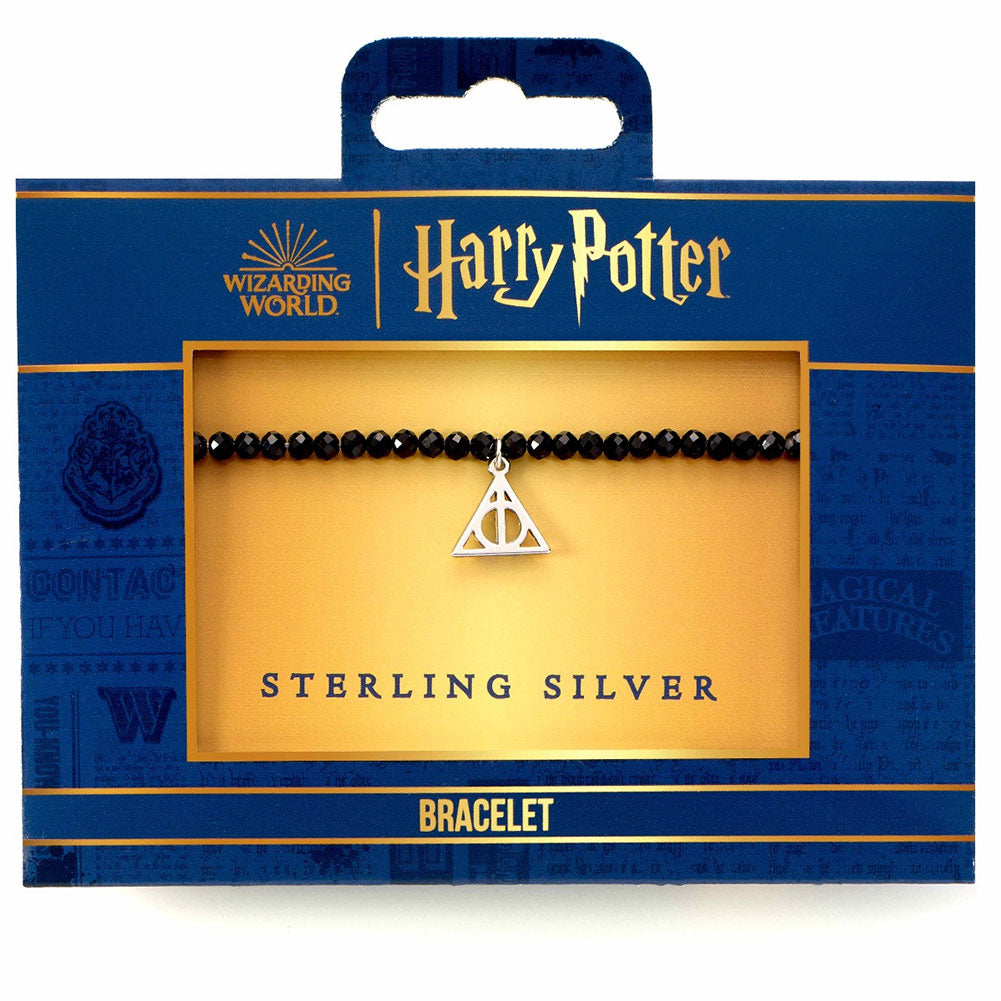 Harry Potter Stone Bracelet With Sterling Silver Deathly Hallows Charm LKT Sport Entertainment>Movies>Harry Potter