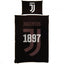 Juventus FC Big Crest Single Duvet Set LKT Sport Black reversible duvet cover featuring 1897 text and a large club crest Pillowcase features a large Juventus club crest White reverse with multi crest design 52% polyester 48% cotton machine washable Offici