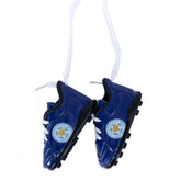 Leicester City FC Mini Football Boots LKT Sport Pair of detailed mini football boots with lacesBlue boots with a printed Leicester City crest on each sideComes with a woven string ready for hanging at home or in your carOfficial licensed productApprox 8cm