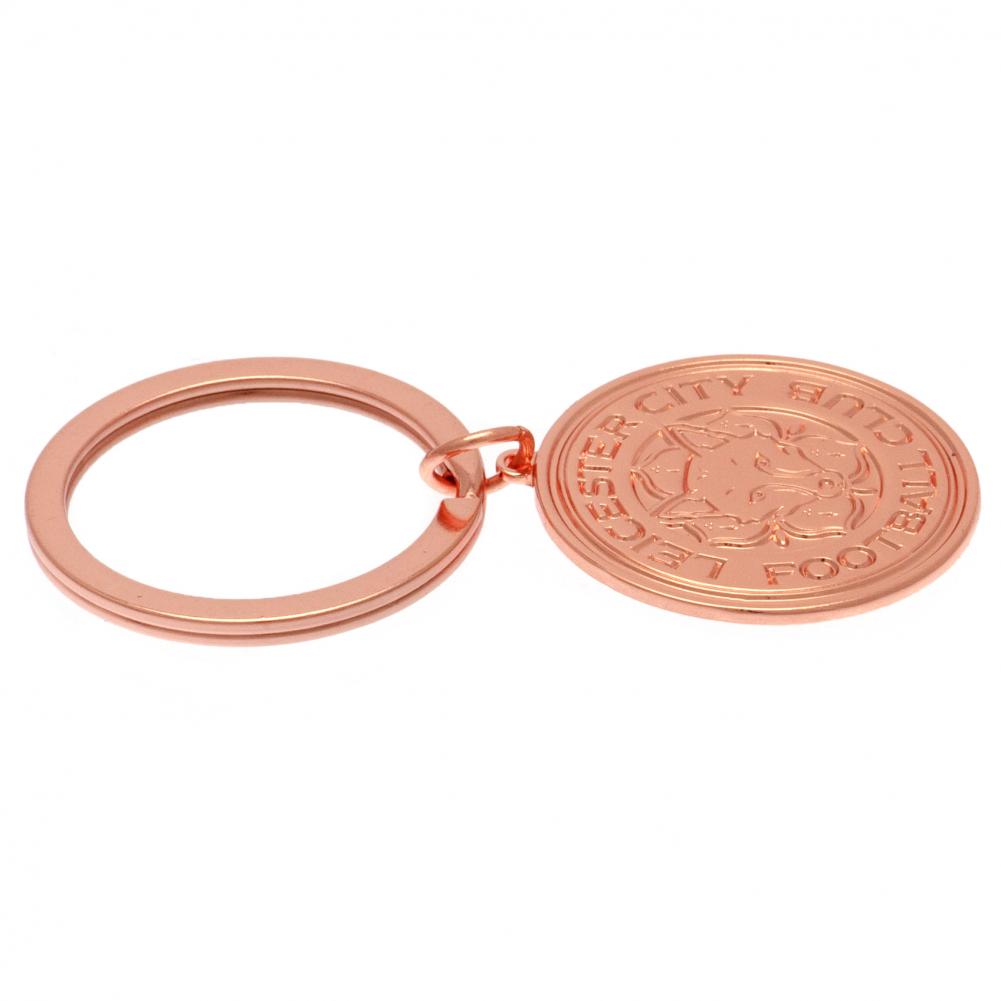 Leicester City FC Rose Gold Crest Keyring LKT Sport Football>Football League>Leicester City FC|Football>Premier League Keychains