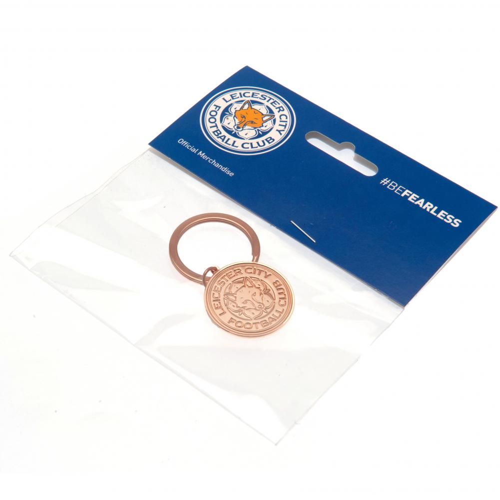 Leicester City FC Rose Gold Crest Keyring LKT Sport Football>Football League>Leicester City FC|Football>Premier League Keychains