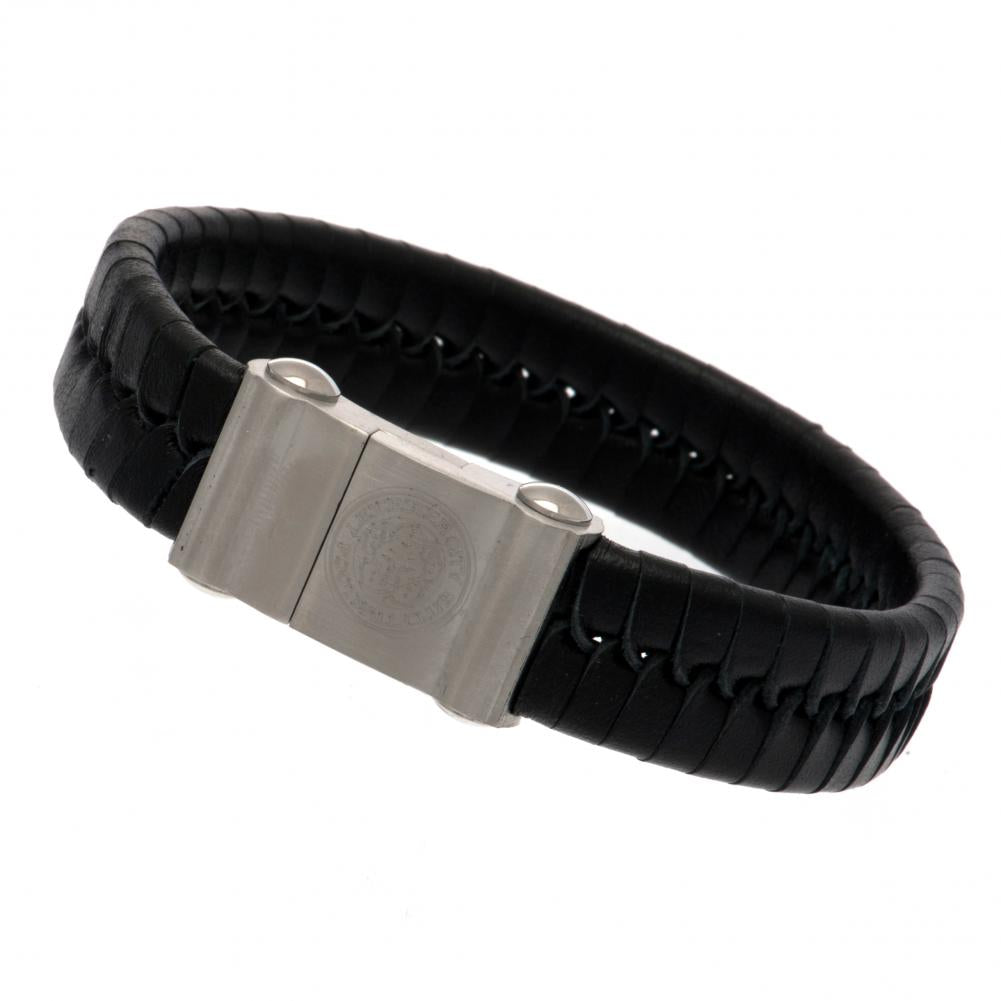 Leicester City FC Single Plait Leather Bracelet LKT Sport Football>Football League>Leicester City FC|Football>Premier League Bracelets