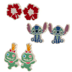 Lilo & Stitch Plated Brass Earring Set LKT Sport Entertainment>Movies>Lilo & Stitch