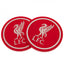 Liverpool FC 2pk Coaster Set LKT Sport Pack of 2 flexible non slip silicone coasters Vibrant colour coasters each with a stamped Liverpool crest Wipe clean finish Official licensed product Approx 10cm in diameter On a header card Coasters