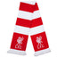 Liverpool FC Bar Scarf LKT Sport Red and white bar stripe design jacquard knit scarf with white fringeFeatures a large Liverpool club crest on both sides at each endOfficial licensed productApprox 135cm x 19cm Scarves
