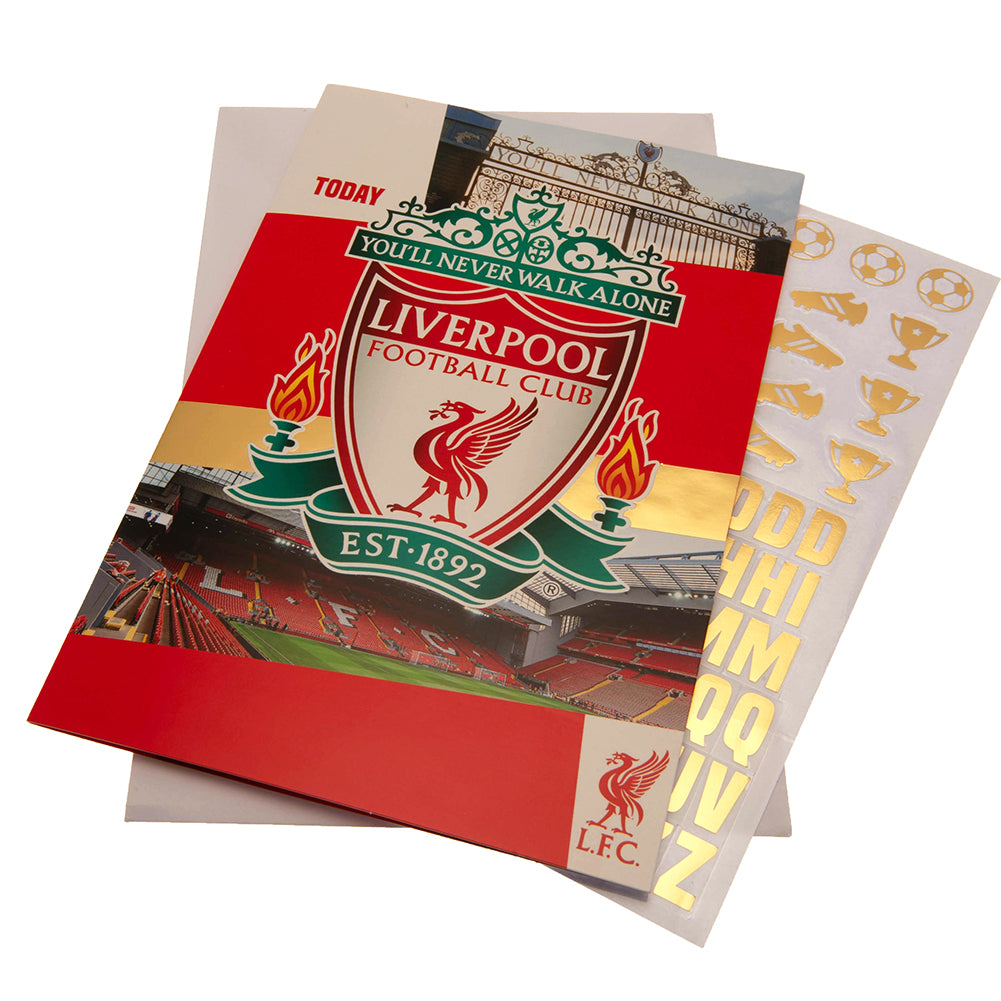 Liverpool FC Birthday Card With Stickers LKT Sport Football>Premier League>Liverpool FC Greeting Cards