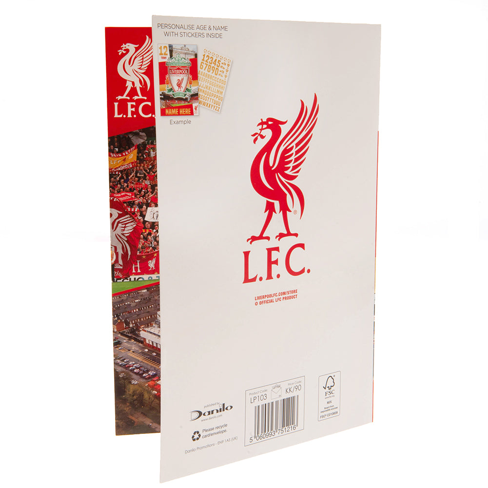 Liverpool FC Birthday Card With Stickers LKT Sport Football>Premier League>Liverpool FC Greeting Cards