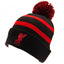 Liverpool FC Black Breakaway Ski Hat LKT Sport Black cuff knit beanie bobble hat with red stripe detail Features a red and black bobble with a LFC Liverbird raised embroidery crest in red Official licensed product One size fits all With a swing tag Beanie