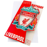 Liverpool FC Crest Birthday Card LKT Sport Colourful gloss finish fold out birthday cardFeaturing a large LFC crest on the front with Happy Birthday at the topMessage on reverse reads 'Have a Great Day!'Official licensed productApprox 22cm x 12cm Greeting