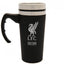 Liverpool FC Executive Handled Travel Mug LKT Sport Stainless steel double-walled thermal travel mugMaintains the temperature of your drink for longerExecutive design finish with a foil printed Liverpool crestScrew top lid with slide closing drinking hole