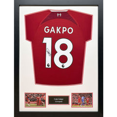 Liverpool FC Gakpo Signed Shirt (Framed) LKT Sport Football>Premier League>Liverpool FC