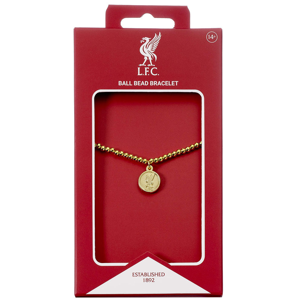 Liverpool FC Gold Finish Bead Bracelet LKT Sport Football>Premier League>Liverpool FC Bracelets