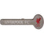 Liverpool FC Text Badge LKT Sport metal crest and bar design badge enamel finish featuring white liverpool fc text and red crest With butterfly clasp fixing Metal alloy with silver style finish Official licensed product Approx 30mm x 10mm On a backing car