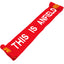 Liverpool FC This Is Anfield Scarf LKT Sport Red and white double sided jacquard knit scarf with a yellow fringeBoth sides feature This Is Anfield text and large Liverbird club crest at either endOfficial licensed productApprox 135cm x 19cm Scarves
