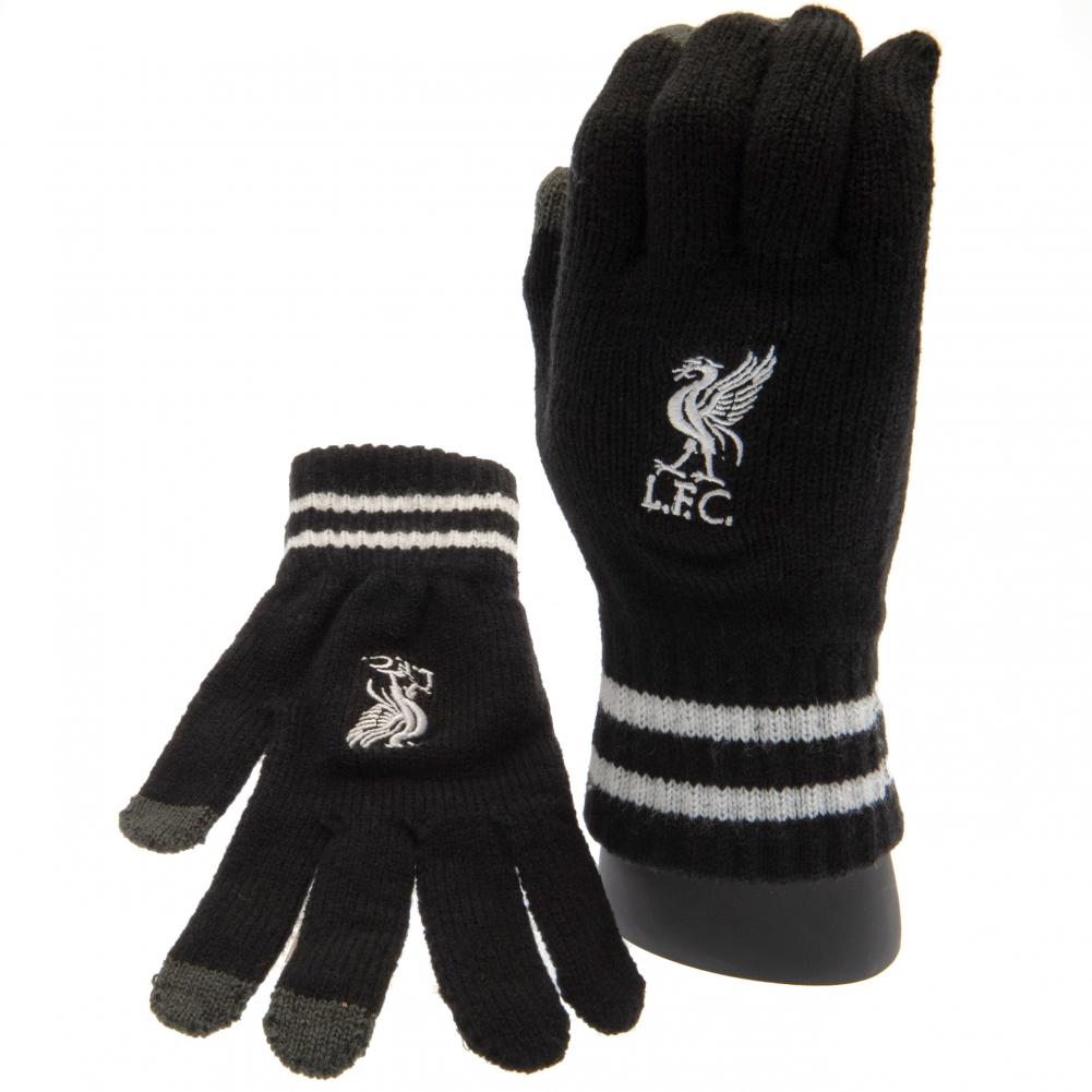 Liverpool FC Touchscreen Knitted Gloves Youths BK LKT Sport Football>Premier League>Liverpool FC Gloves & Mittens