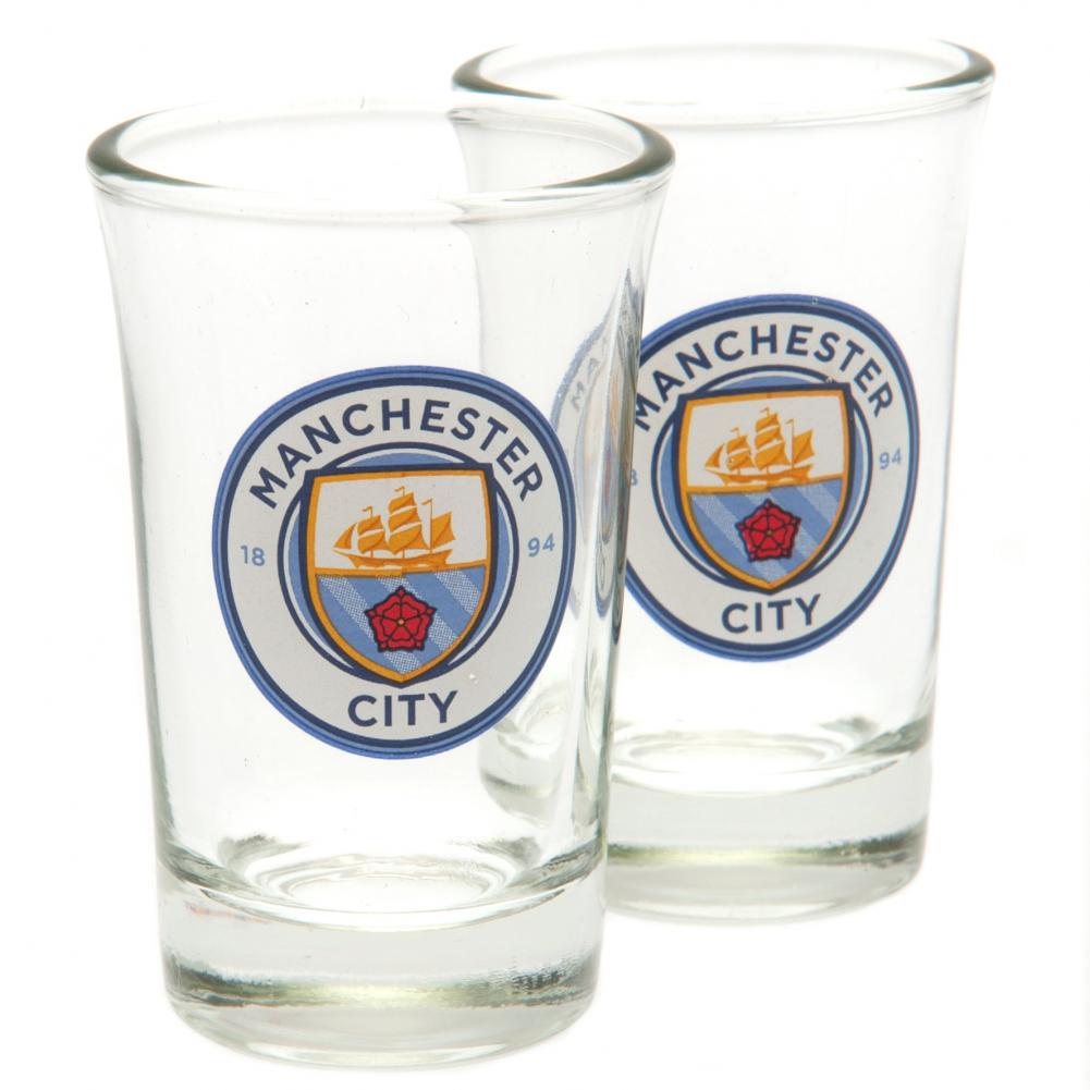 Manchester City FC 2pk Shot Glass Set LKT Sport Football>Premier League>Manchester City FC Shot Glasses