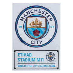 Manchester City FC A4 Car Decal LKT Sport Football>Premier League>Manchester City FC Vehicle Decals