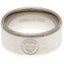 Manchester City FC Band Ring Small LKT Sport Classic stainless steel band ring with a bevelled edge Chrome finish and engraved with the City club crest Official licensed product Internal diameter approx 19mm Ring size R Presented in a gift box Rings