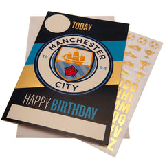Manchester City FC Birthday Card With Stickers LKT Sport Football>Premier League>Manchester City FC Greeting Cards