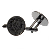 Manchester City FC Black IP Cufflinks LKT Sport Stainless steel crest shaped cufflinks coated in a black Ion PlatingFeaturing a highly detailed formed Liverpool crestOn a bullet back fixingOfficial licensed productApprox 20mm x 20mm Cufflinks