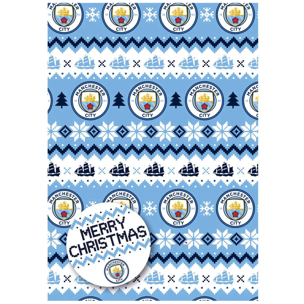 Manchester City FC Christmas Gift Wrap LKT Sport Football>Premier League>Manchester City FC Wrapping Paper