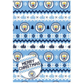 Manchester City FC Christmas Gift Wrap LKT Sport Vibrant, colourful gift wrap sheets with tags2 sheets of Christmas wrap featuring multiple City crestsComplete with 2 gift tags featuring the City crestOfficial licensed productApprox 70cm x 50cm Wrapping P