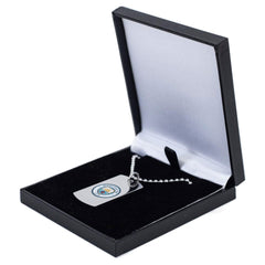 Manchester City FC Colour Crest Dog Tag & Chain LKT Sport Football>Premier League>Manchester City FC Necklaces