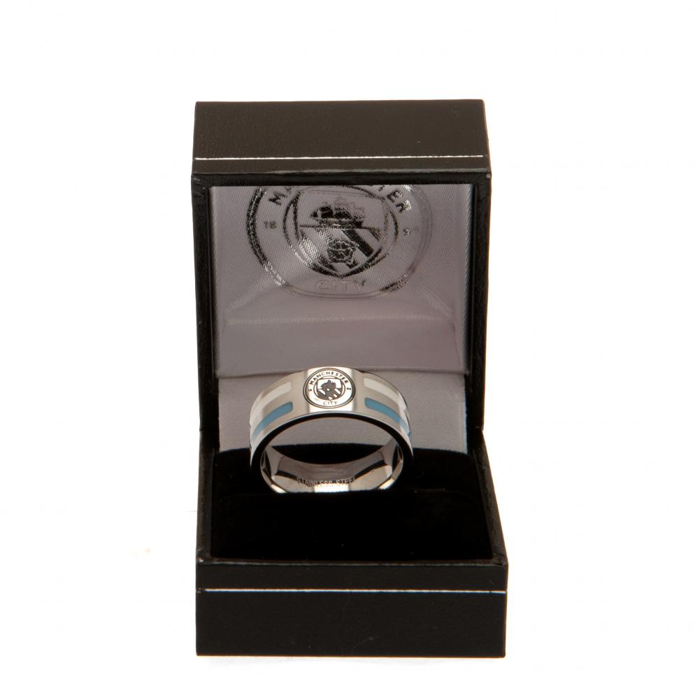 Manchester City FC Colour Stripe Ring Large LKT Sport Football>Premier League>Manchester City FC Rings