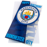 Manchester City FC Crest Birthday Card LKT Sport Colourful gloss finish fold out birthday cardFeaturing a large City crest on the front with Happy Birthday at the topMessage on reverse reads 'Have a Great Day!'Official licensed productApprox 22cm x 12cm G