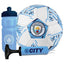 Manchester City FC Football Gift Set LKT Sport Signed training equipment City gift setContaining a size 5 PVC footballA 500ml water bottleAnd a mini hand pumpOfficial licensed productBottle approx 19cm tall, 8cm in diameter and 500mlPump approx 19cm long,