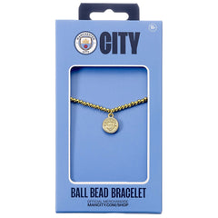 Manchester City FC Gold Finish Bead Bracelet LKT Sport Football>Premier League>Manchester City FC Bracelets