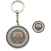 Manchester City FC Keyring & Badge Set LKT Sport Football>Premier League>Manchester City FC Keychains