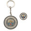Manchester City FC Keyring & Badge Set LKT Sport Metal crest shaped keyring with chain and split ringCrest shaped pin badge with stud fasteningDie stamped design with full colour enamel infillOfficial licensed productKeyring approx 40mm x 40mmBadge approx