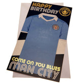 Manchester City FC Retro Shirt Birthday Card LKT Sport Football>Premier League>Manchester City FC Greeting Cards